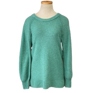GAP Sweater Pullover Green Basketweave Knit Small Petite SP